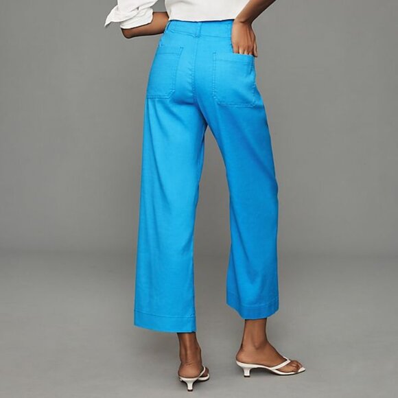 Anthropologie The Colette Cropped Wide-Leg Pants by Maeve Linen Edition - Picture 7 of 8